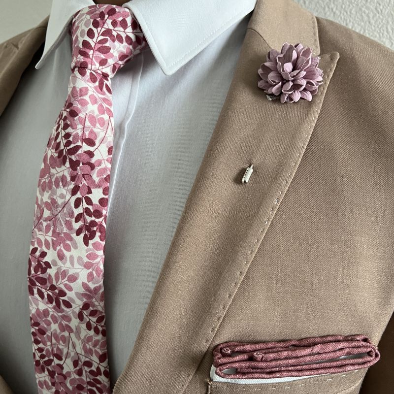 Kids Floral Mauve Chianti Pre Tied Tie