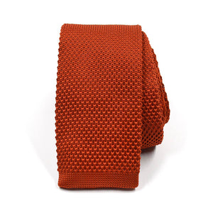 Knitted Sienna Orange Tie