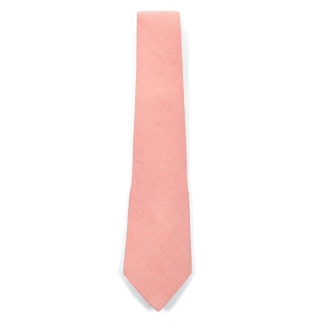 Linen Blush Pink Tie on White Background