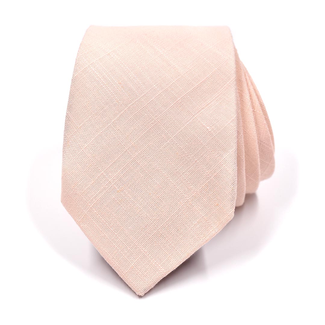 Beige tie on a white background