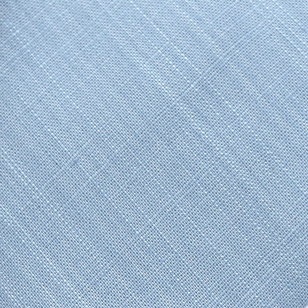 Detail view of linen dusty blue cotton fabric