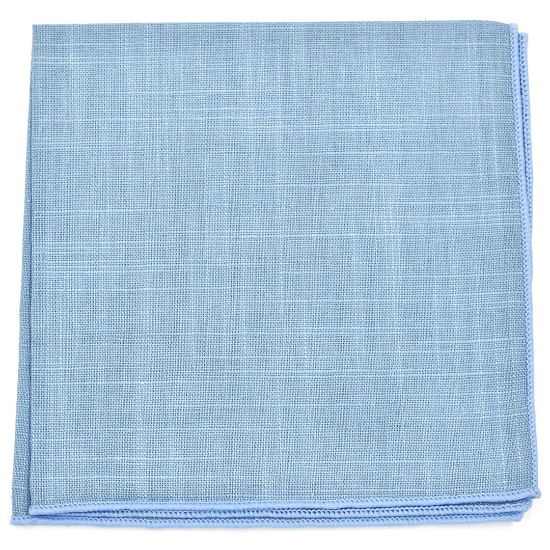 Linen Dusty Blue Pocket Square