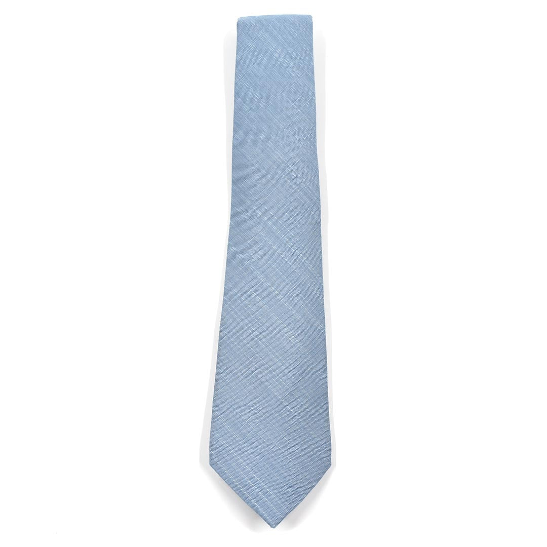 Light blue tie on a white background
