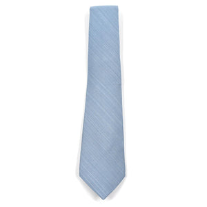Light blue striped tie on a white background