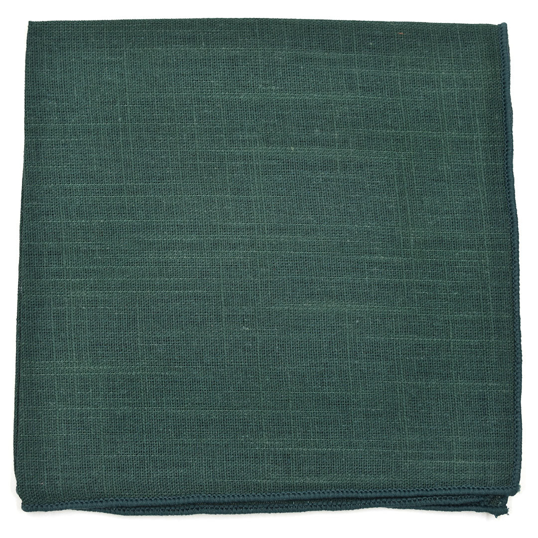 Linen Emerald Green Pocket Square