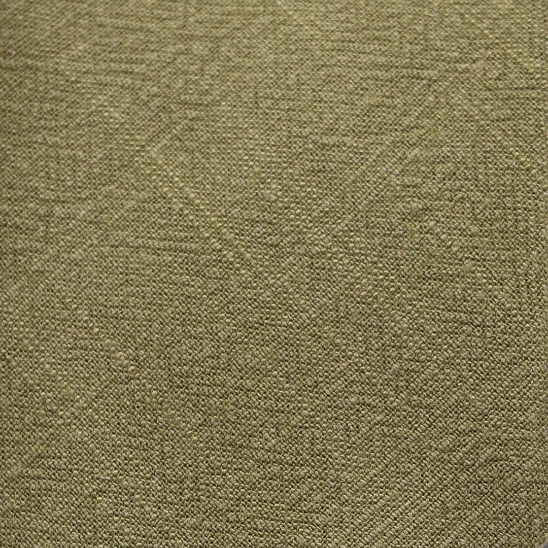 Detail view of linen martini olive fabric