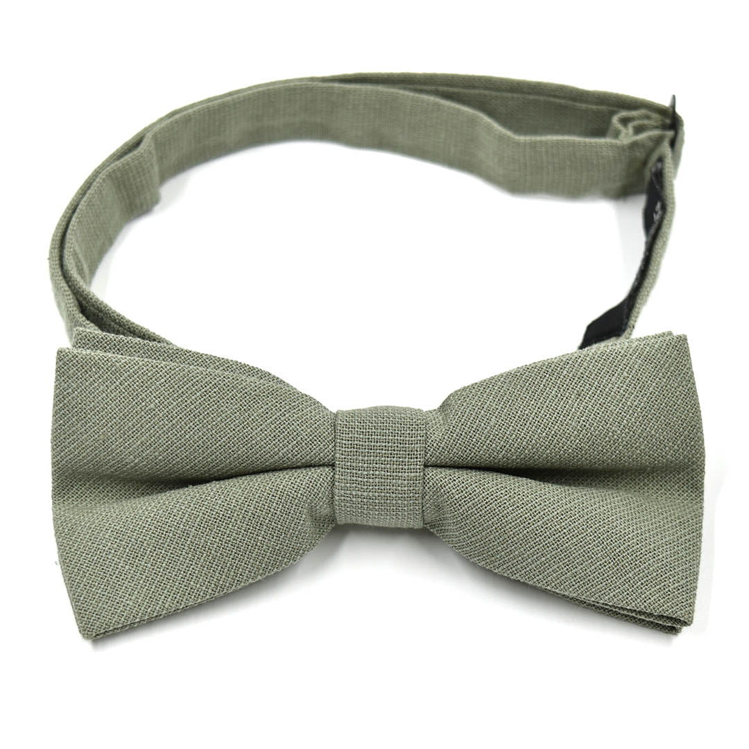 Linen Sage Green Pre Tied Bow Tie