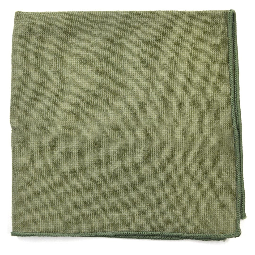 linen sage green pocket square