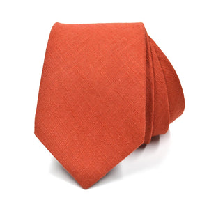Orange tie on a white background
