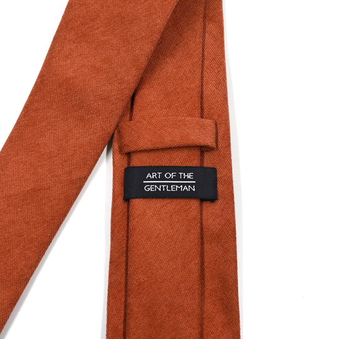 Microsuede Burnt Orange Tie
