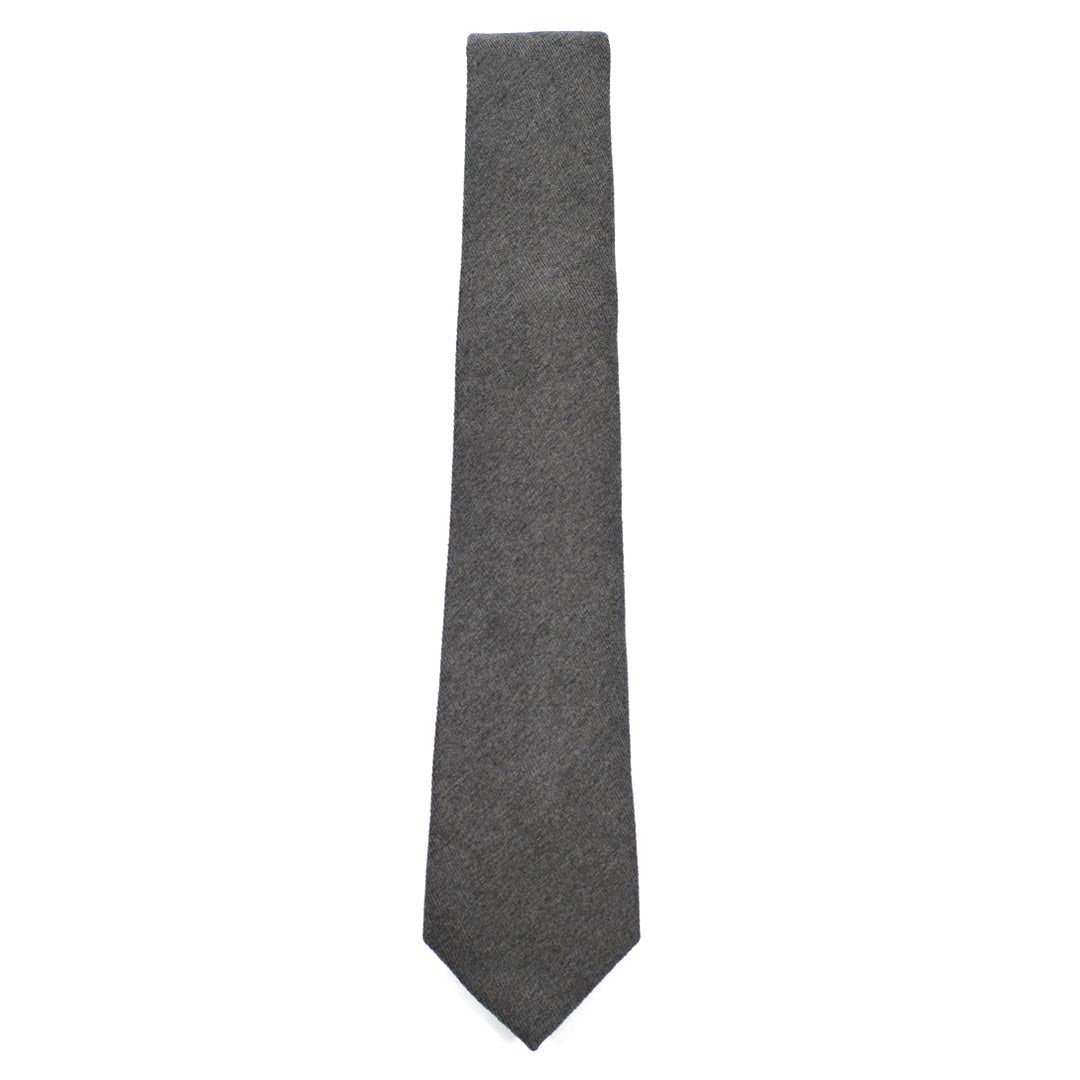 Microsuede Dark Grey Tie over white background
