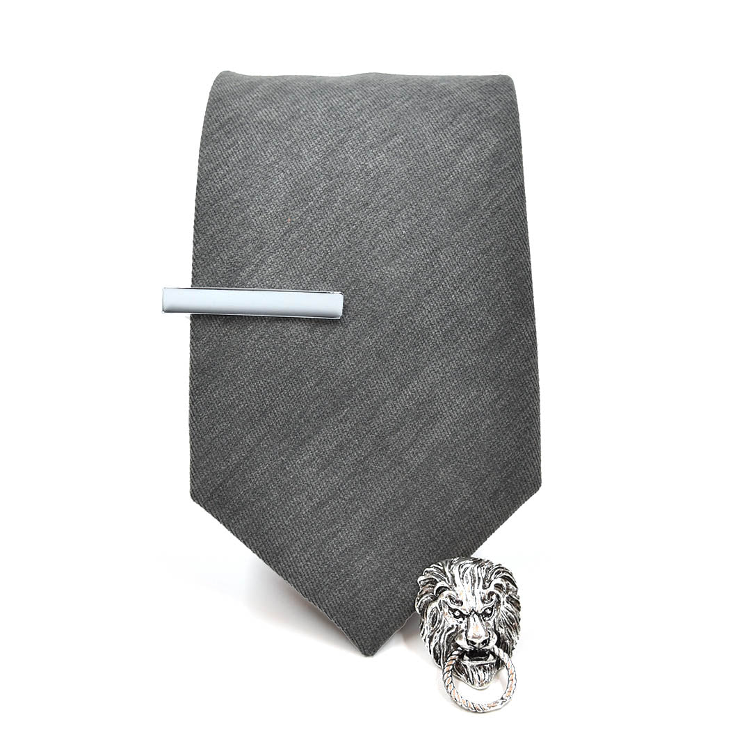 Microsuede Dark Grey Tie Set