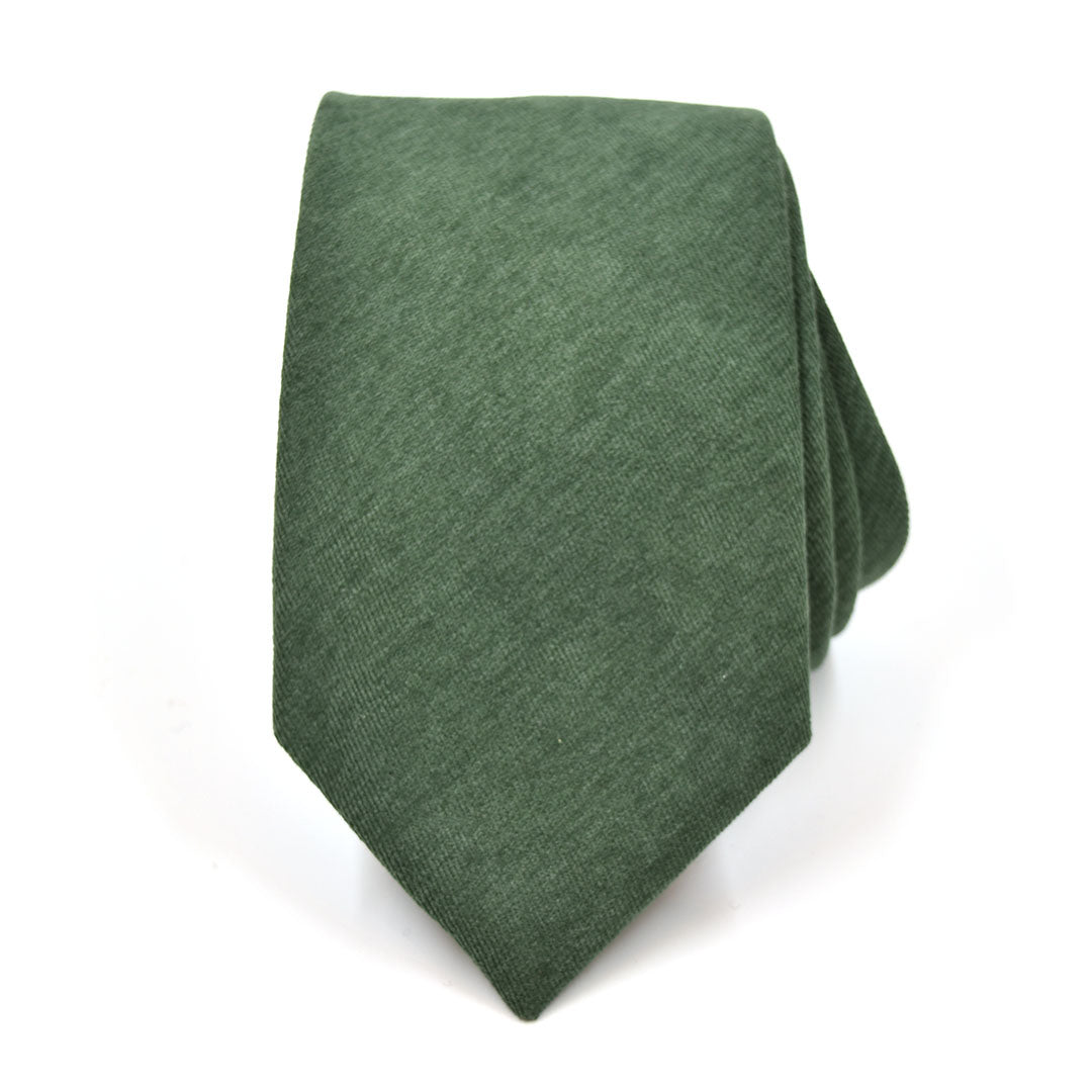 Microsuede Hunter Green Tie