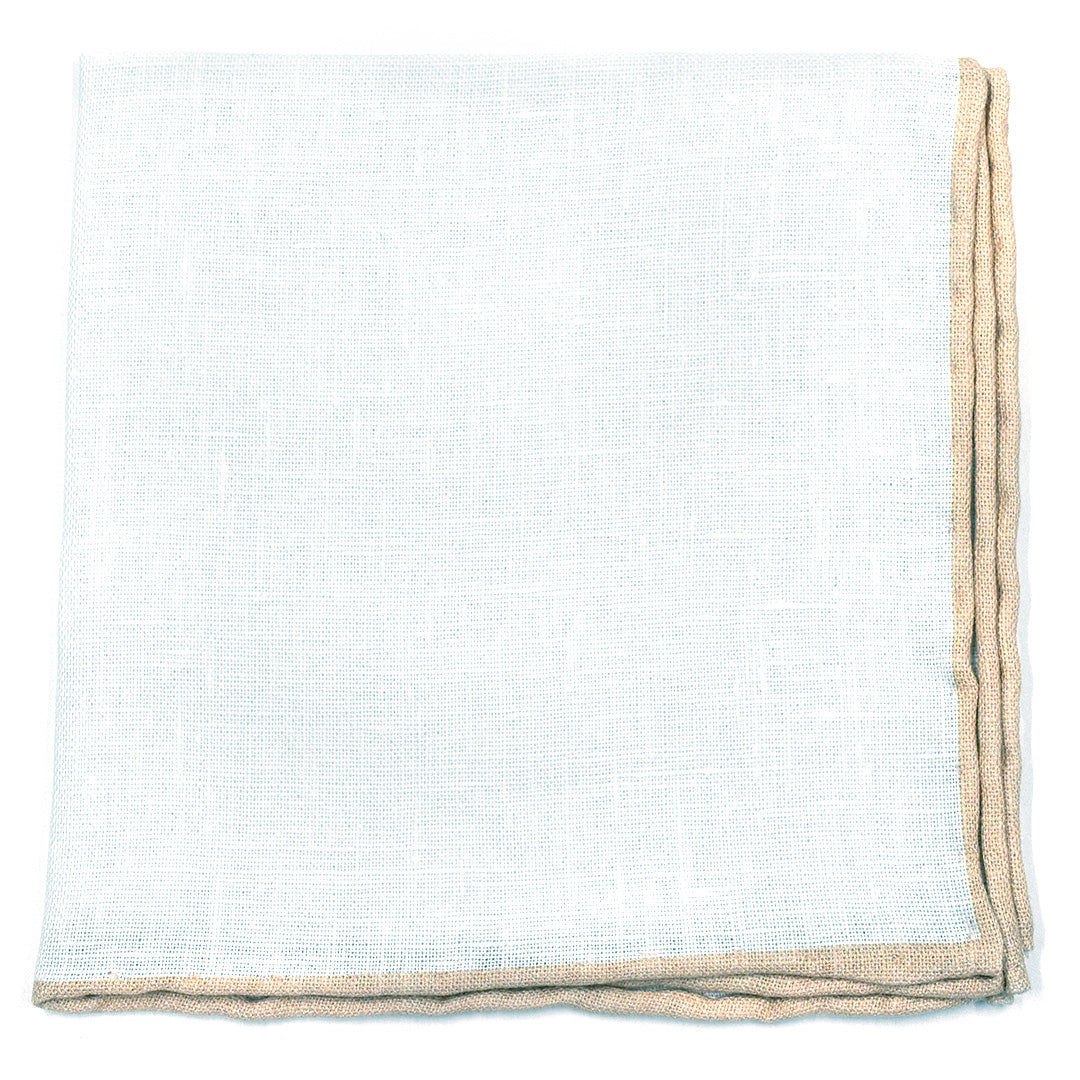 Champagne Border Linen Pocket Square