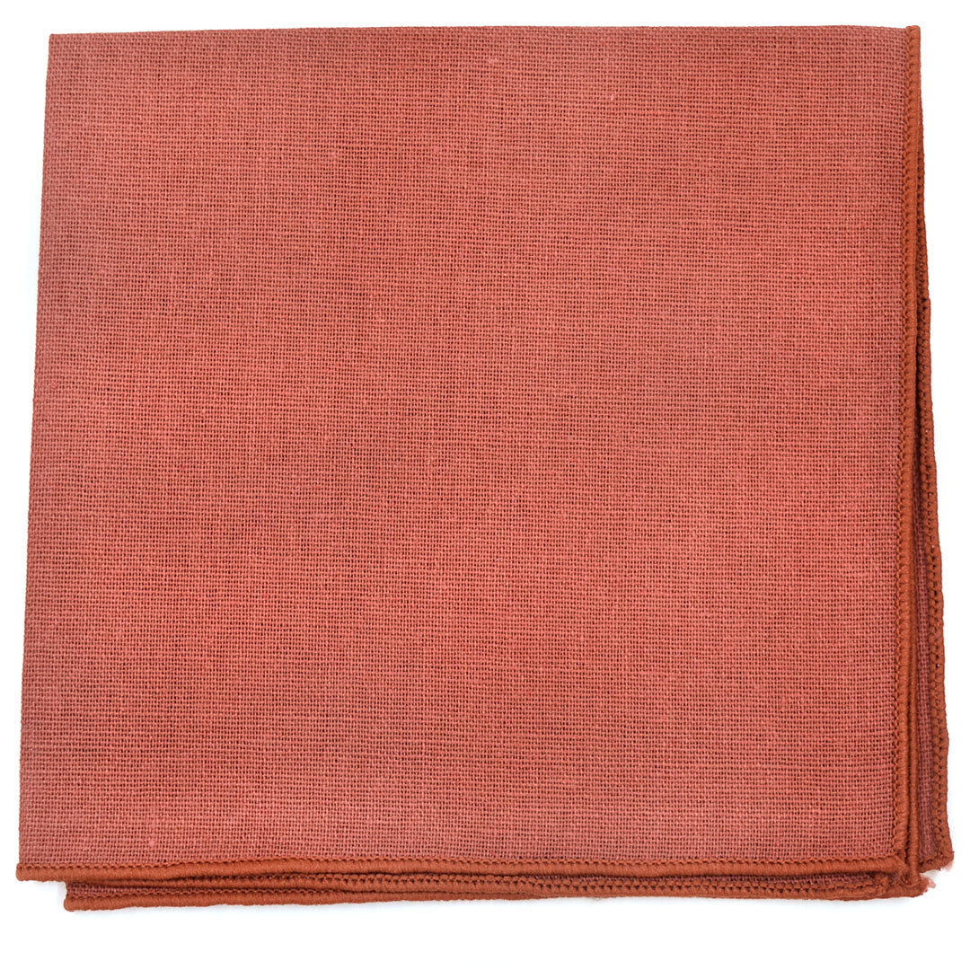 Solid Rust Pocket Square
