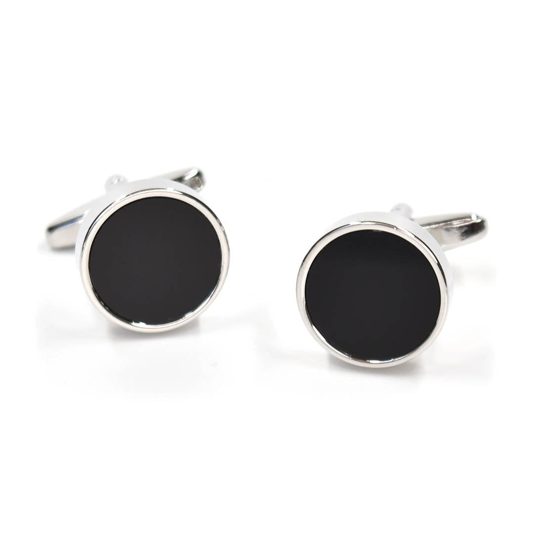 Onyx Silver Cufflinks