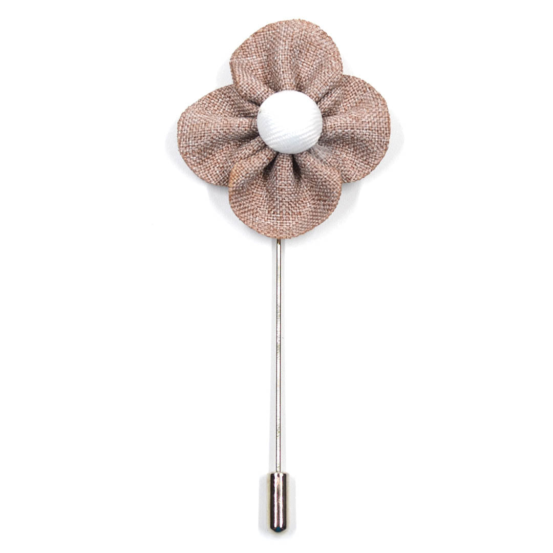 Pearl Floral Taupe Lapel Pin