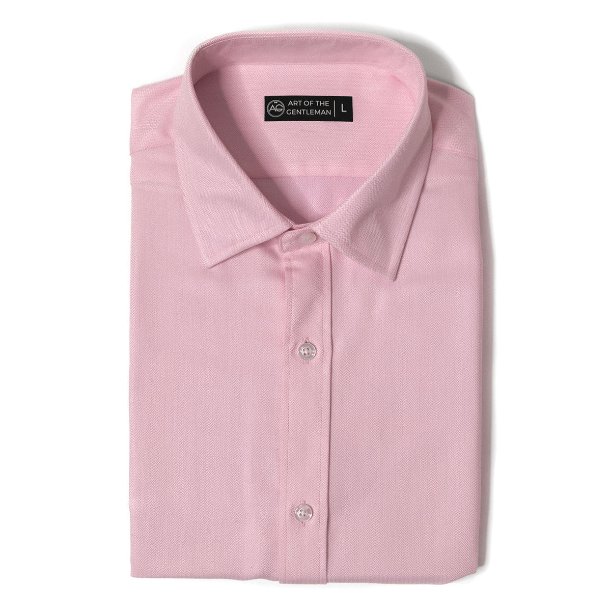 Herringbone Light Pink Non-Iron Dress Shirt