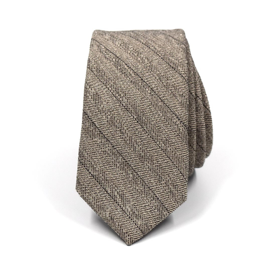 Pinstripe Chevron Taupe Tie