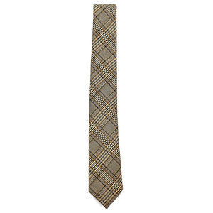 Plaid Checkmate Tan Tie