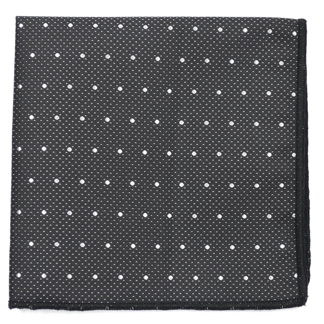black and white polka dot pocket square