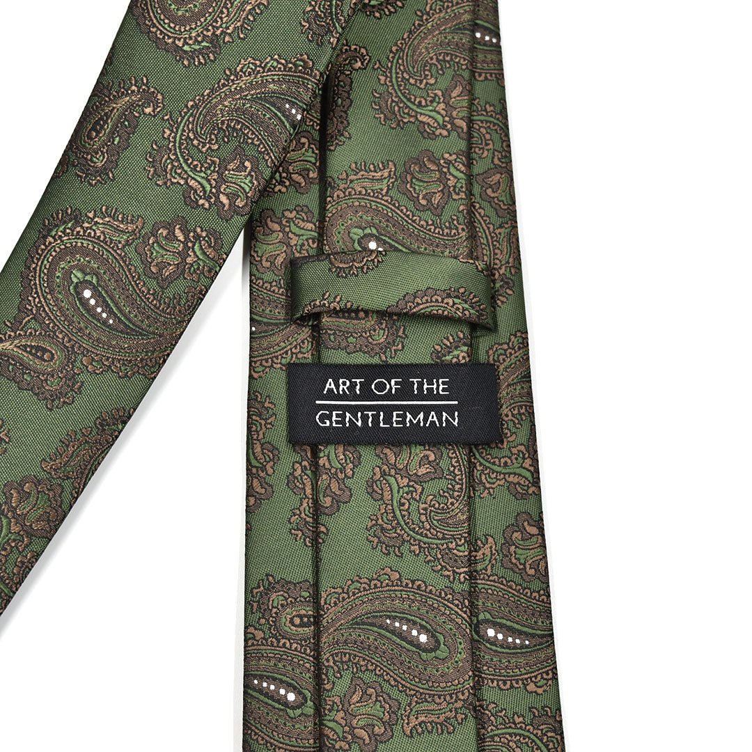 Regal Green Paisley Tie