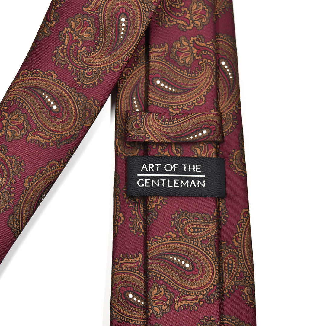 Regal Maroon Paisley Tie