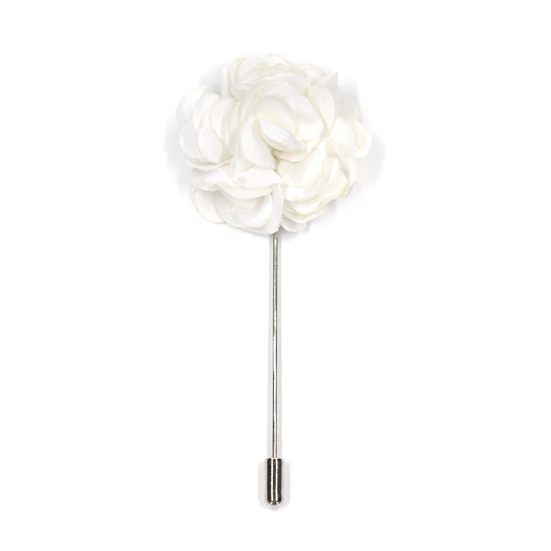 Flower white lapel pin