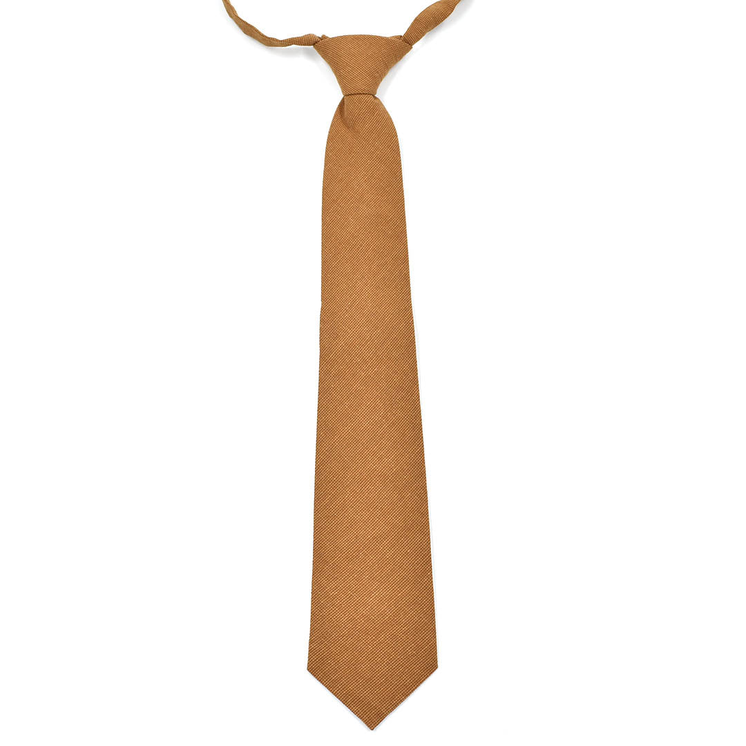 Kids Solid Brown Pre Tied Tie
