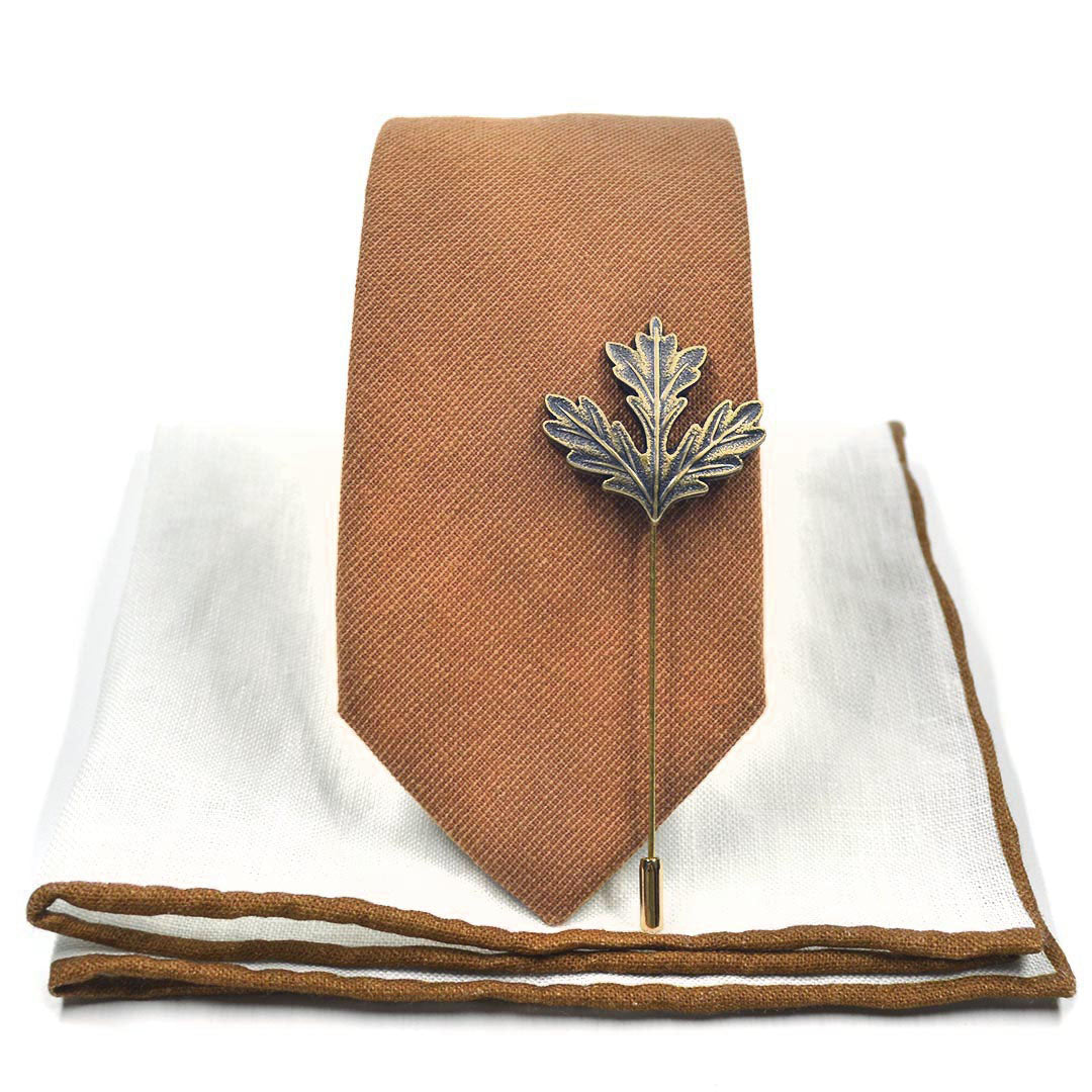 Solid Brown Tie Set