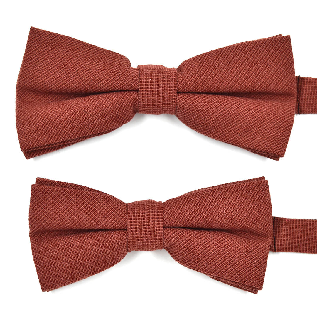 Kids Solid Cinnamon Pre Tied Bow Tie