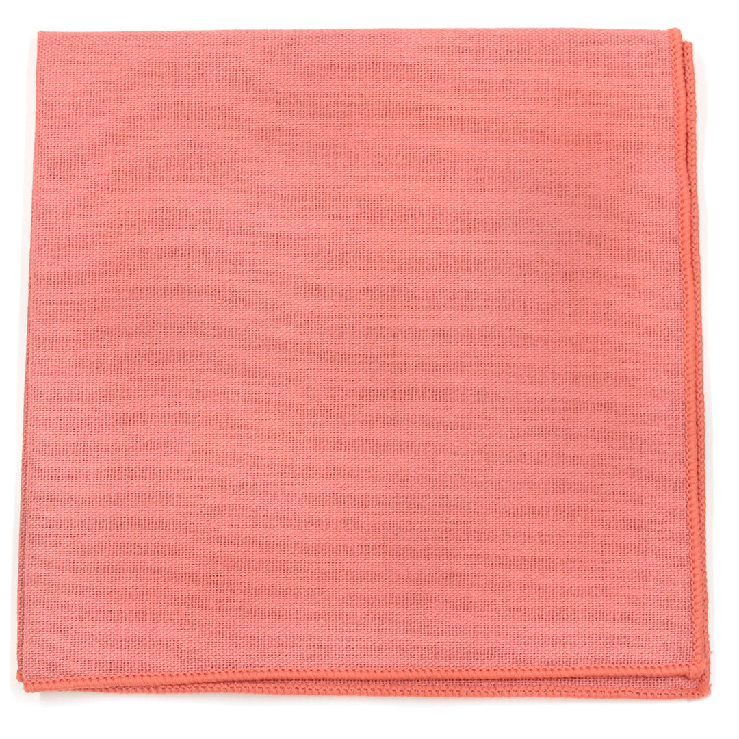Solid Coral Pink Pocket Square