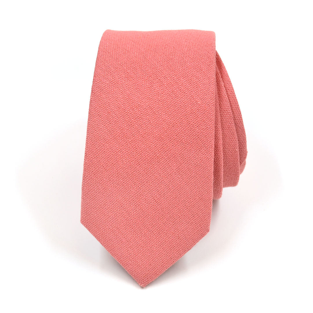 Solid Coral Pink Tie