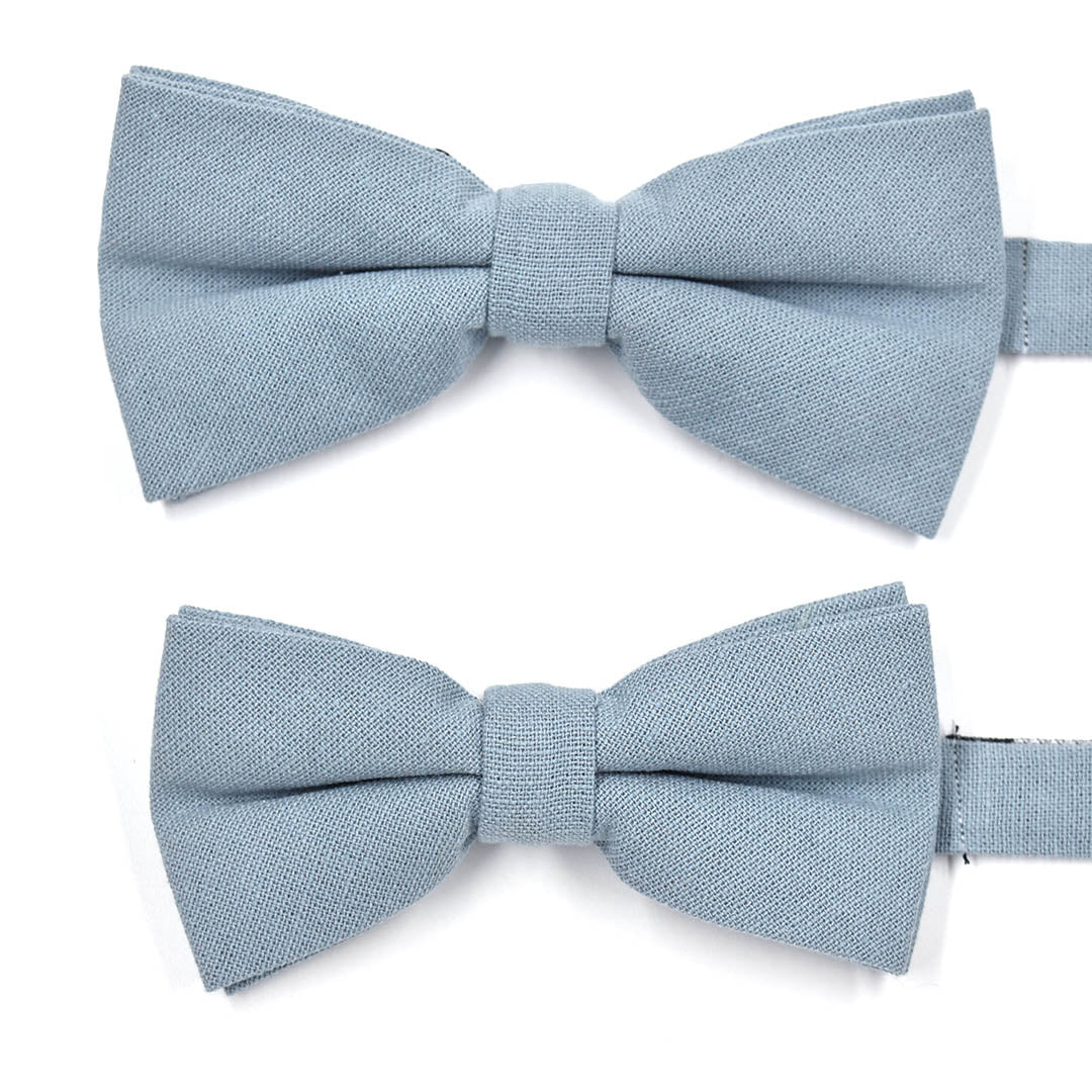 Solid Dusty Blue Pre Tied Bow Tie