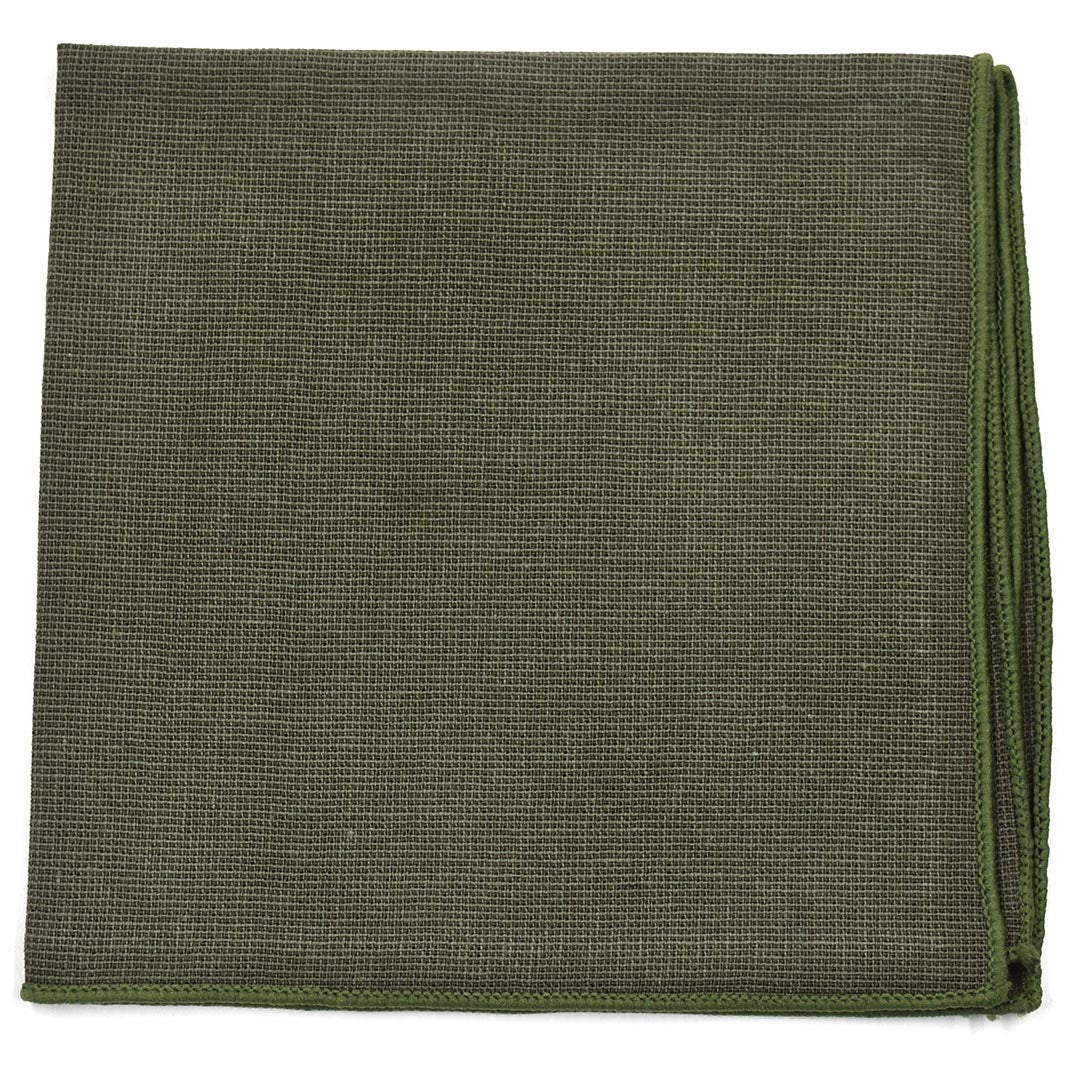 Solid Olive Pocket Square