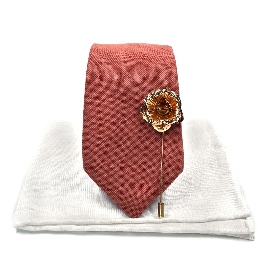 Solid Rust Wedding Tie Set - Art of The Gentleman