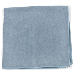 Solid dusty blue pocket square