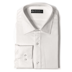 Herringbone White Non-Iron Dress Shirt