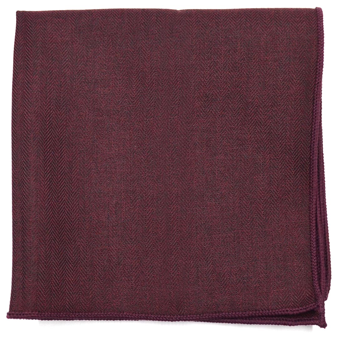 Burgundy herringbone pocket square