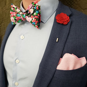 Floral Cotton Candy Self Tie  Bow Tie