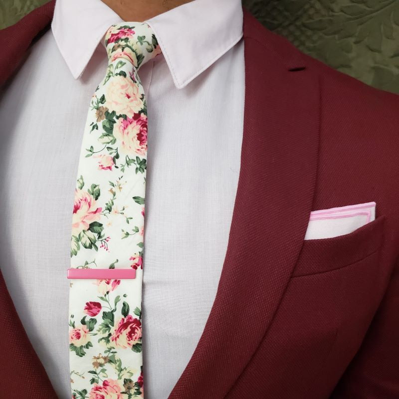 Floral Cream Tie