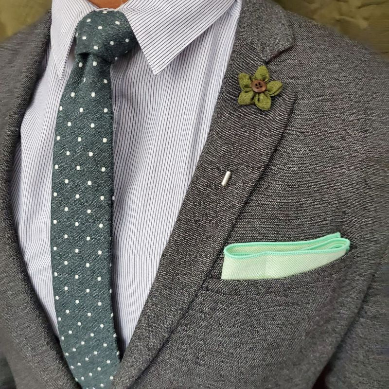 Solid Pastel Lime Pocket Square