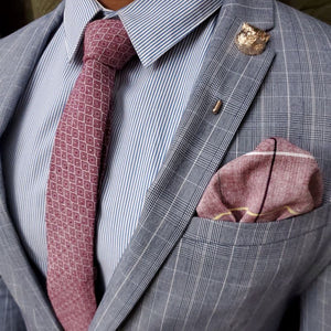 Window Pane Blush Pocket Square