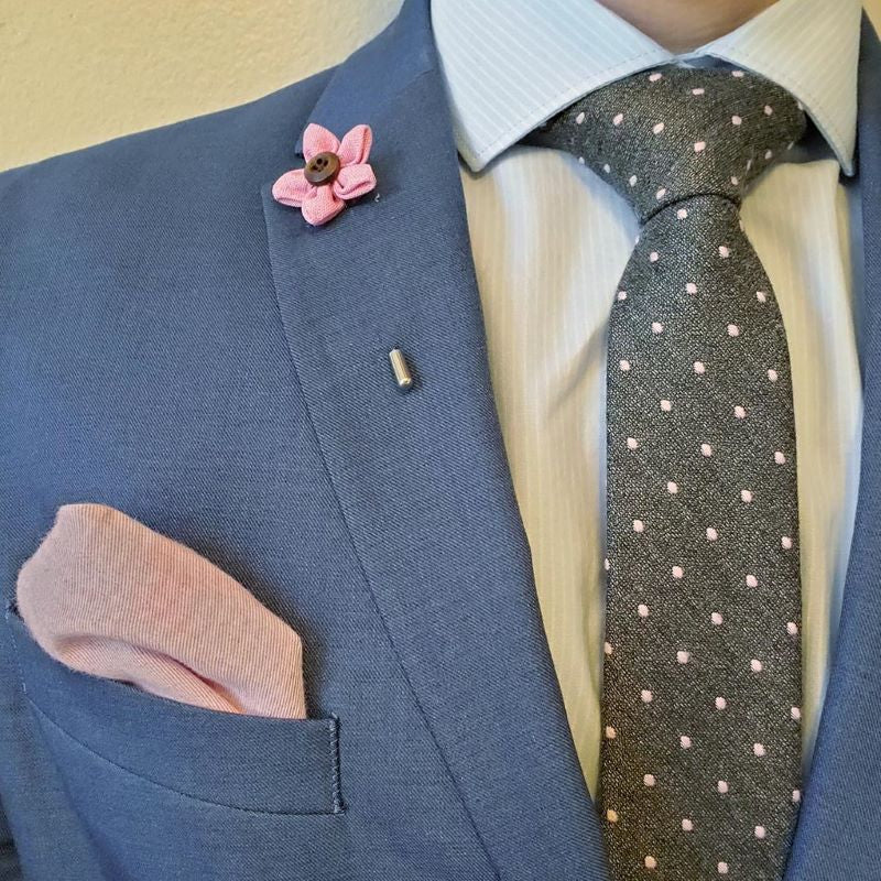 Polka Dot Dark Grey Tie Set