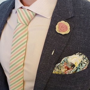 Lapel Pin - Floral Rose Cream