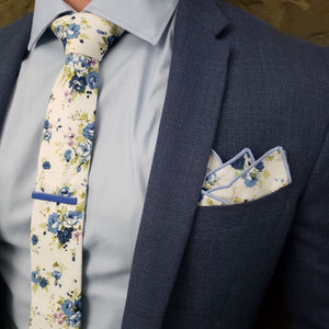 Floral Blueberry Tie