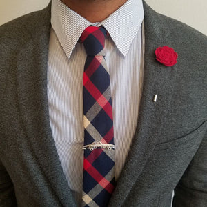 Lapel Pin - Floral Red
