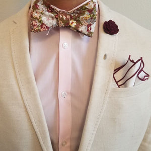 Maroon Border Pocket Square