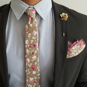 Floral Lily Rose Pocket Square