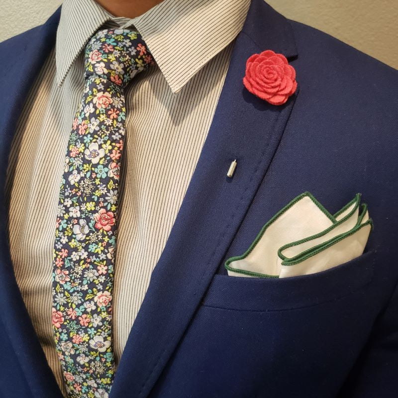Floral Navy Tie - Art of The Gentleman